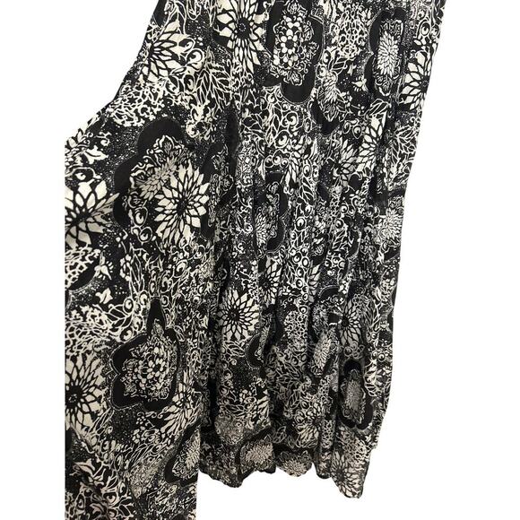 Grace Elements Black & White Cotton Milkmaid Asymmetrical Layered Midi Dress M - Picture 6 of 13